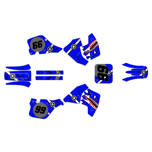 suzuki rm125 graphics kit 1989-1992 predator series blue