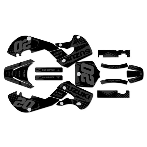 suzuki rm65 graphics kit 2000-2006 spear series smoke