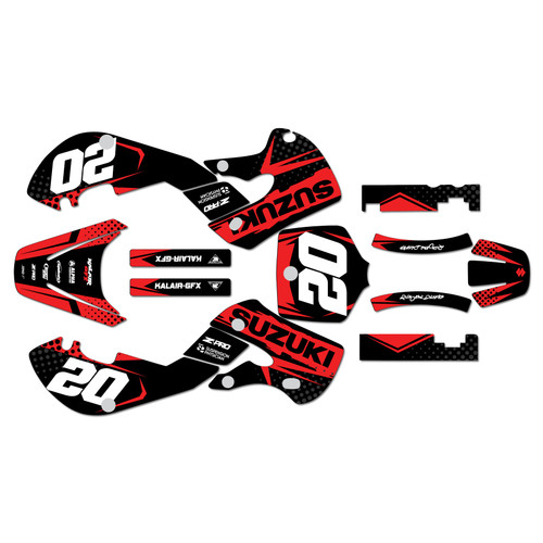 suzuki rm65 graphics kit 2000-2006 spear series red