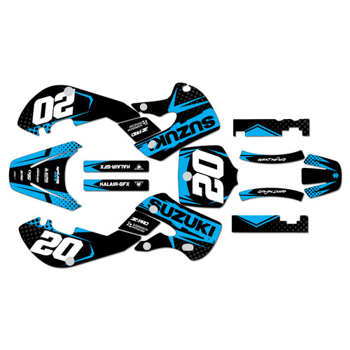 suzuki rm65 graphics kit 2000-2006 spear series cyan