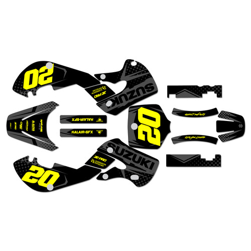 suzuki rm65 graphics kit 2000-2006 spear series yellow-shift