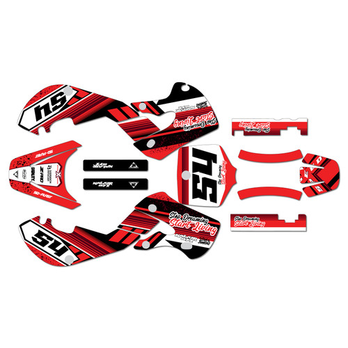 suzuki rm65 graphics kit 2000-2006 split series red