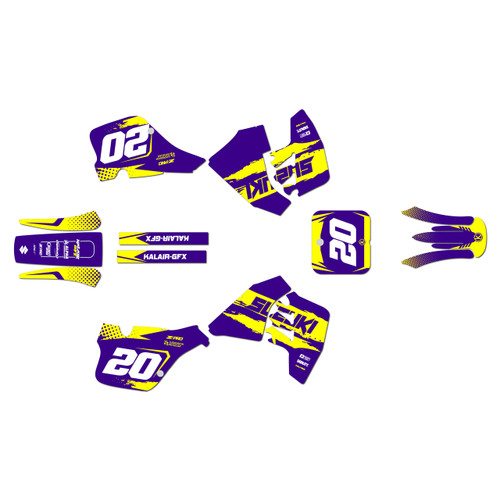 suzuki rm125 graphics kit 1989-1992 spear series purple