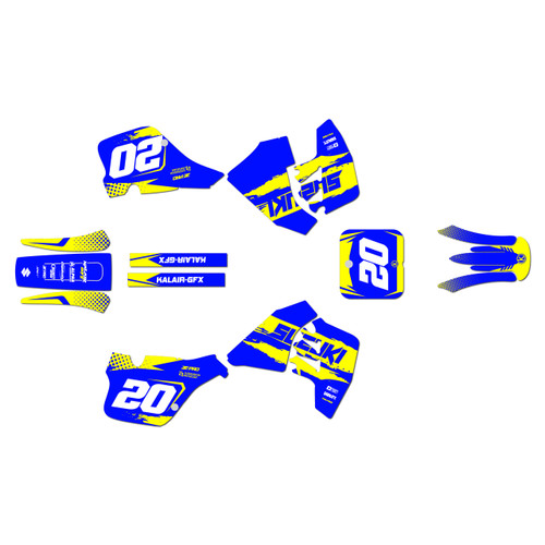 suzuki rm250 graphics kit 1989-1992 spear series blue