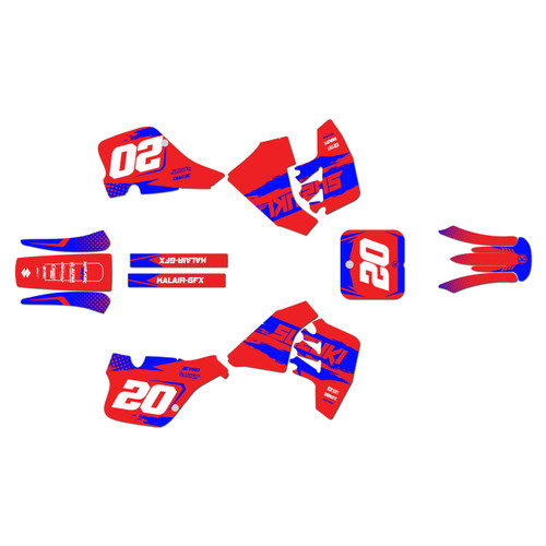 suzuki rm250 graphics kit 1989-1992 spear series red