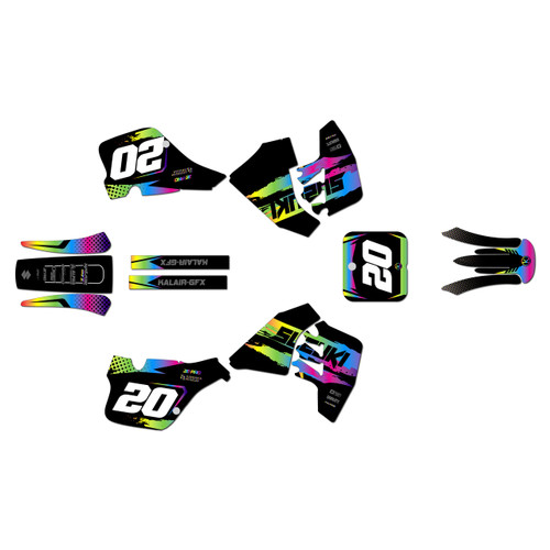 suzuki rm250 graphics kit 1989-1992 spear series rainbow