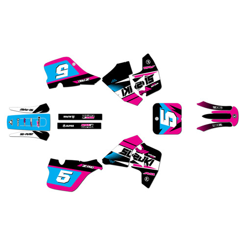suzuki rm250 graphics kit 1989-1992 turbo series magenta