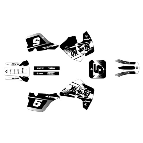 suzuki rm125 graphics kit 1989-1992 turbo series white