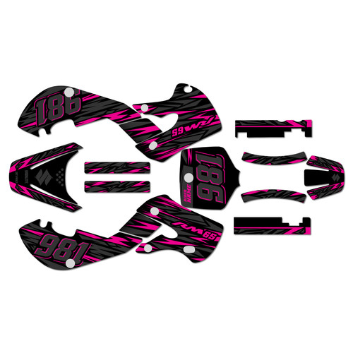 suzuki rm65 graphics kit 2000-2006 twitch series pink