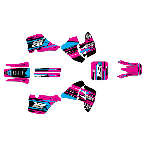 suzuki rm250 graphics kit 1989-1992 warrior series magenta