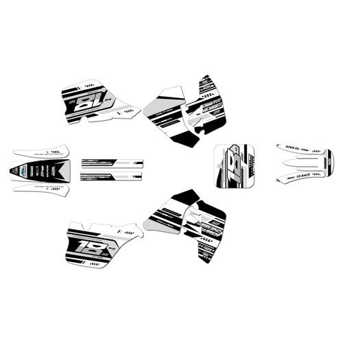 suzuki rm250 graphics kit 1989-1992 warrior series white
