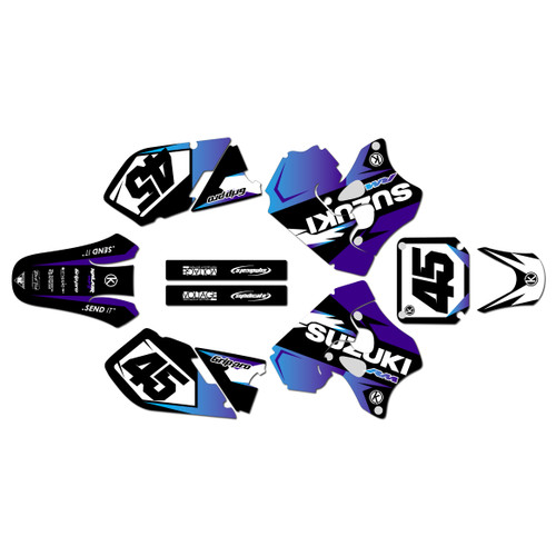 suzuki rm125 graphics kit 1996-1998 division series purple