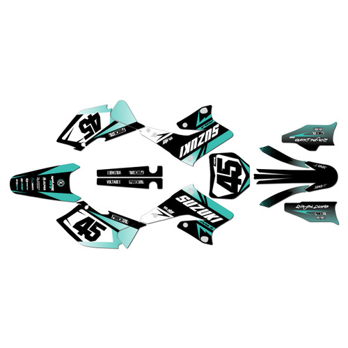 suzuki rmz250 graphics kit 2004-2006 division series teal