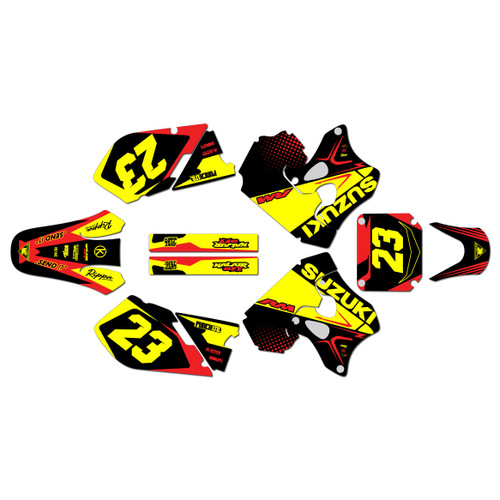 suzuki rm125 graphics kit 1996-1998 evader series red