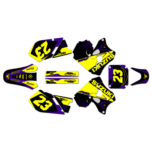 suzuki rm250 graphics kit 1996-1998 evader series purple