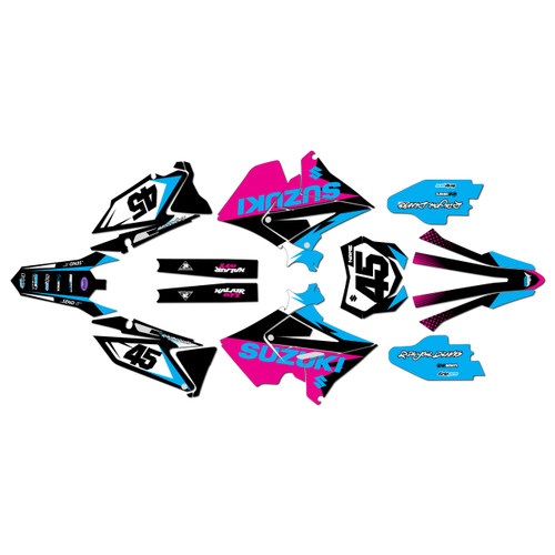 suzuki rm125p graphics kit 2001-2008 division series magenta