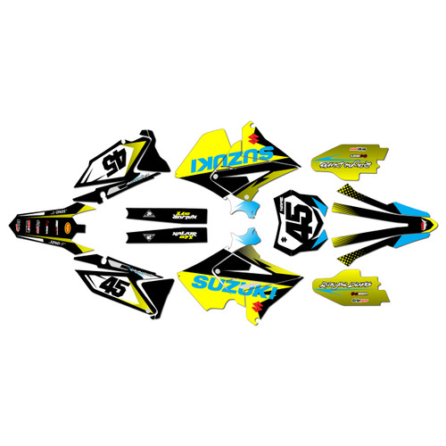 suzuki rm250p graphics kit 2001-2008 division series yellow