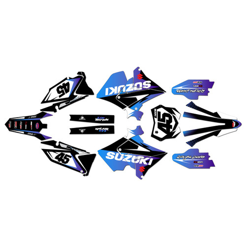 suzuki rm250p graphics kit 2001-2008 division series purple