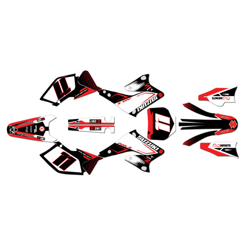 suzuki rmz250 graphics kit 2004-2006 drag series red