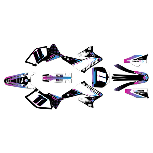 suzuki rmz250 graphics kit 2004-2006 drag series magenta