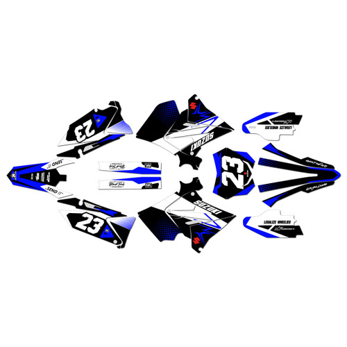 suzuki rm125p graphics kit 2001-2008 evader series blue