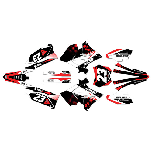 suzuki rm125p graphics kit 2001-2008 evader series red