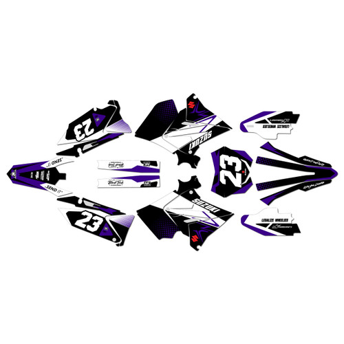 suzuki rm125p graphics kit 2001-2008 evader series purple