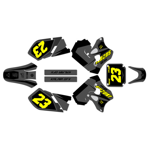 suzuki rm125 graphics kit 1996-1998 instinct series yellow-shift
