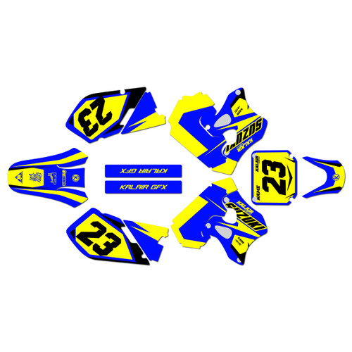 suzuki rm125 graphics kit 1996-1998 instinct series blue-shift