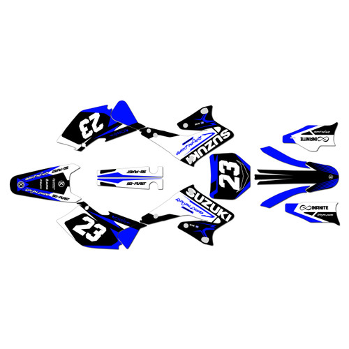 suzuki rmz250 graphics kit 2004-2006 evader series blue