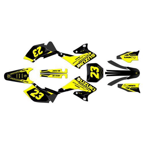 suzuki rmz250 graphics kit 2004-2006 evader series yellow-shift