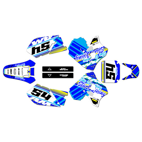 suzuki rm250 graphics kit 1996-1998 split series blue