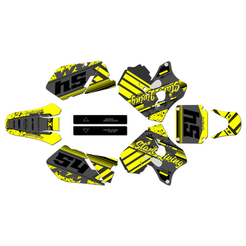 suzuki rm250 graphics kit 1996-1998 split series yellow