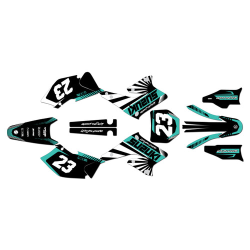 suzuki rmz250 graphics kit 2004-2006 fh series teal
