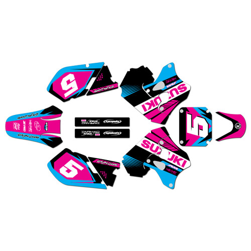 suzuki rm250 graphics kit 1996-1998 turbo series magenta