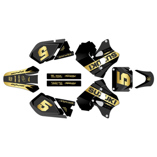 suzuki rm250 graphics kit 1996-1998 turbo series gold