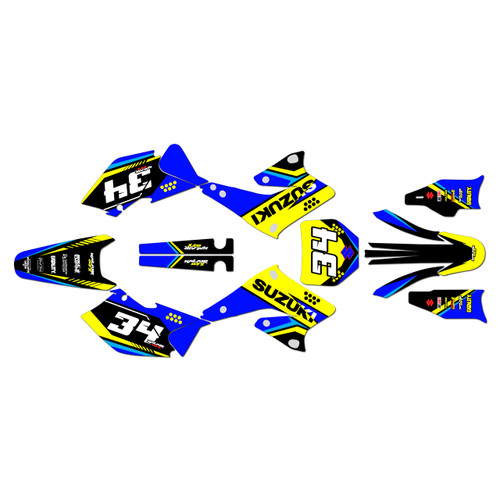 suzuki rmz250 graphics kit 2004-2006 icon series yellow