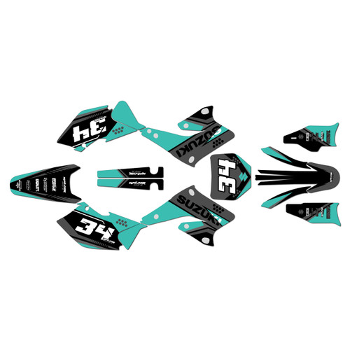suzuki rmz250 graphics kit 2004-2006 icon series teal