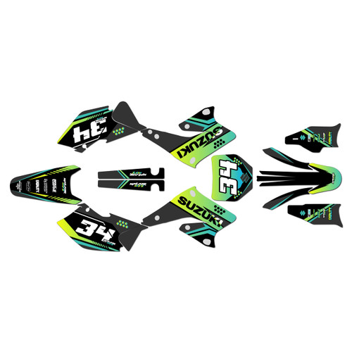 suzuki rmz250 graphics kit 2004-2006 icon series lime