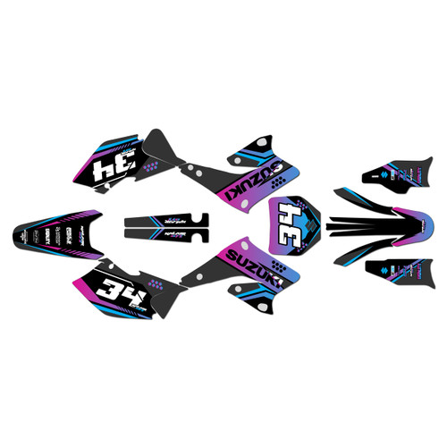 suzuki rmz250 graphics kit 2004-2006 icon series magenta