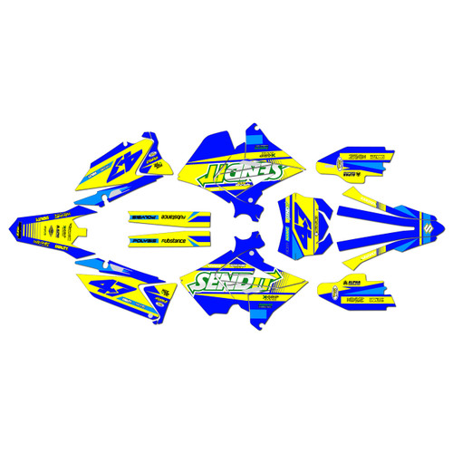 suzuki rm250p graphics kit 2001-2008 fresh series blue