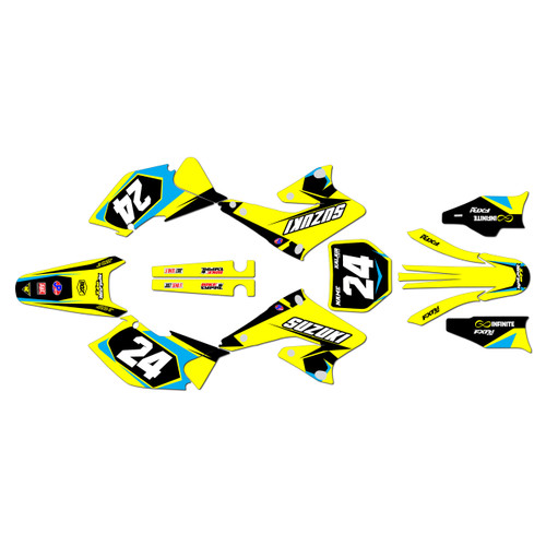 suzuki rmz250 graphics kit 2004-2006 instinct series yellow
