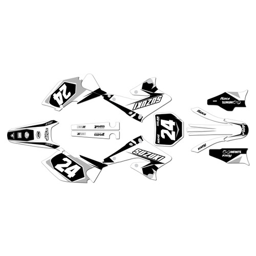 suzuki rmz250 graphics kit 2004-2006 instinct series white