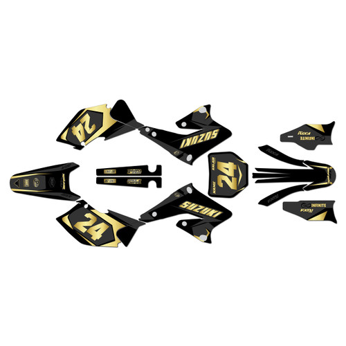 suzuki rmz250 graphics kit 2004-2006 instinct series gold
