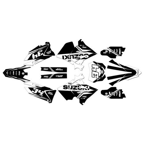 suzuki rm125p graphics kit 2001-2008 icon series white