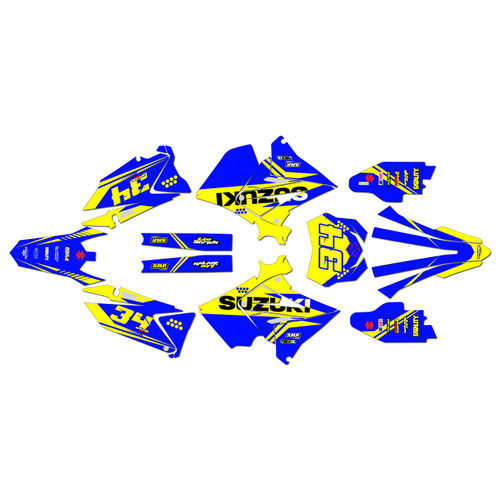 suzuki rm250p graphics kit 2001-2008 icon series blue