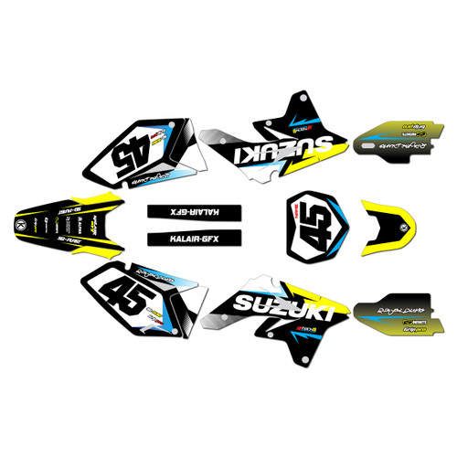 suzuki rmz250 graphics kit 2007-2009 division series yellow