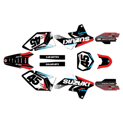suzuki rmz250 graphics kit 2007-2009 division series red