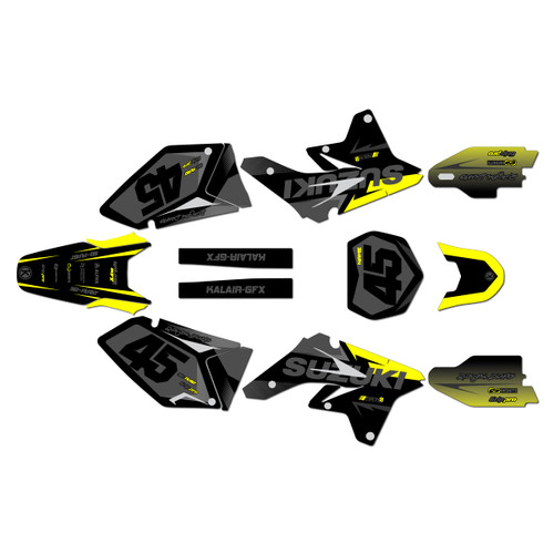 suzuki rmz250 graphics kit 2007-2009 division series yellow-shift