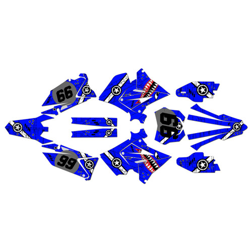 suzuki rm125p graphics kit 2001-2008 predator series blue